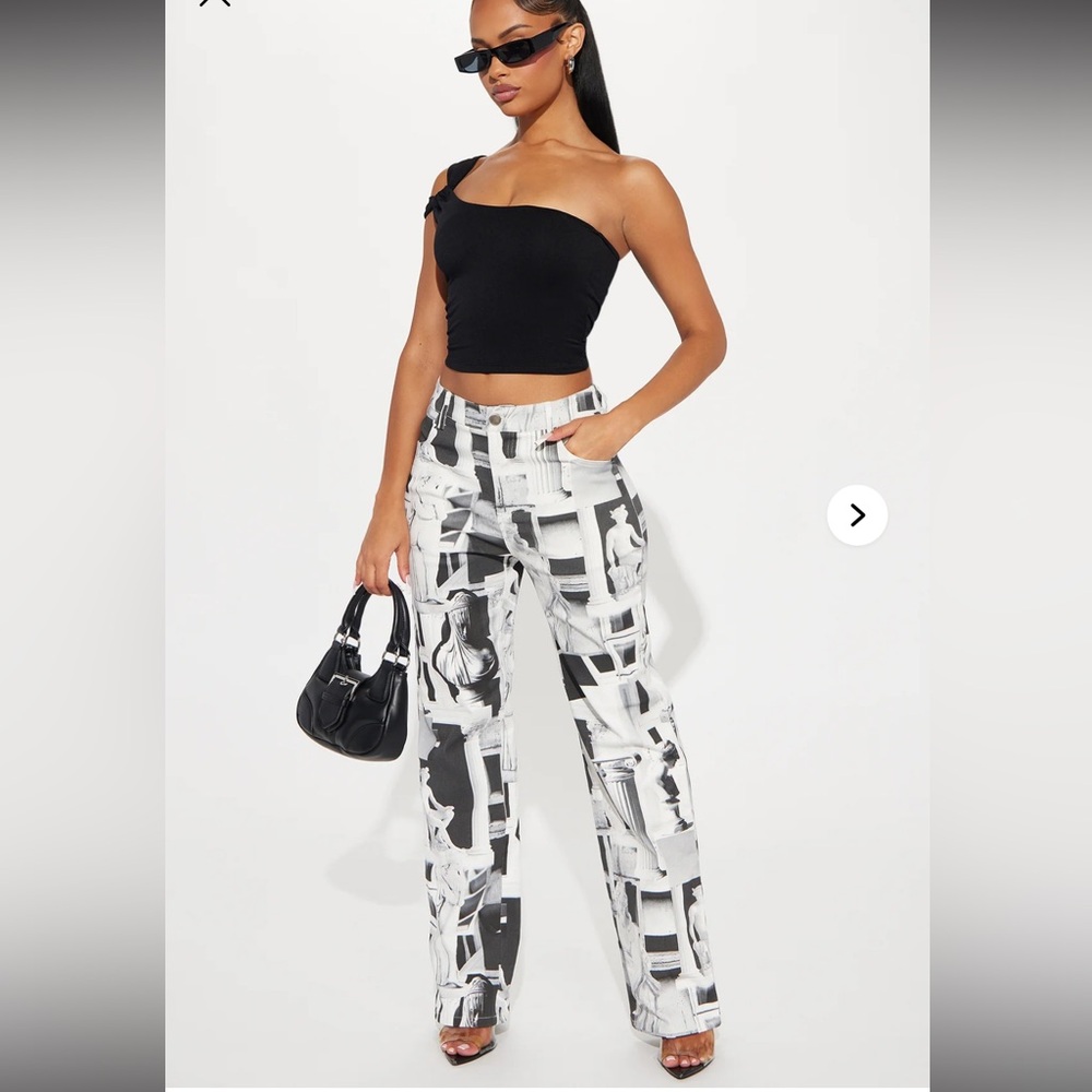 Fashion Nova Make It Art Straight Leg Pant M